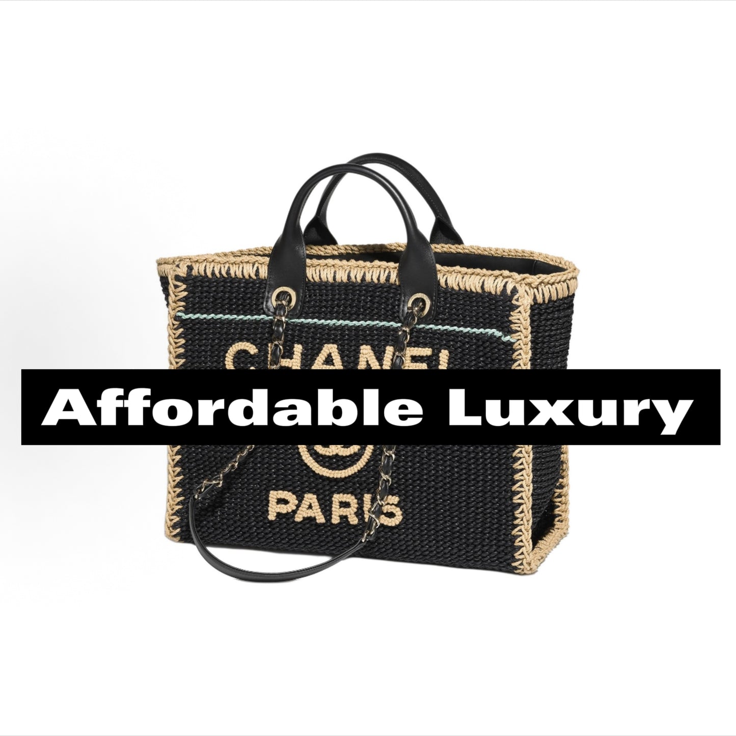 Letter chain cotton fabric handbag