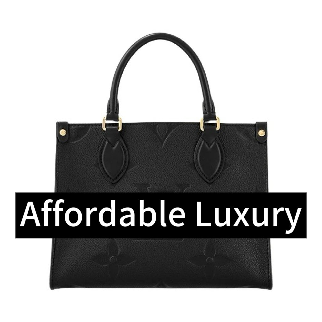 Small monogram embossed cowhide tote shoulder bag