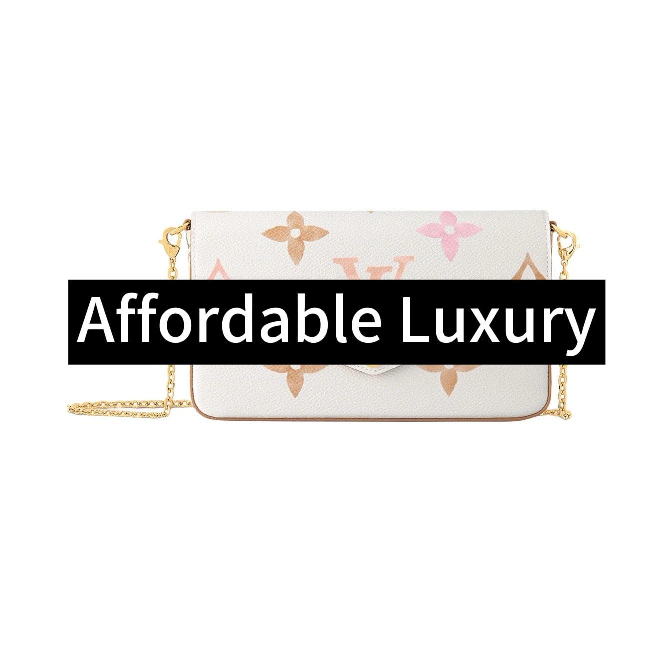 Summer Limited Watercolor Detachable Chain Coated Canvas Handbag