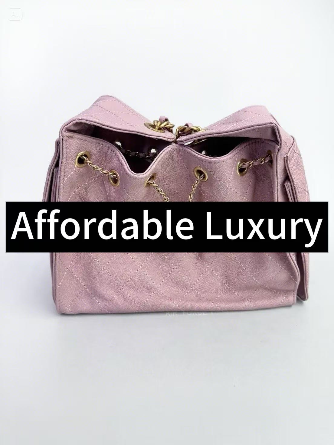 Diamond Quilted Chain Gold Buckle Grain Embossed Shiny Calfskin Fortune Flap Bag