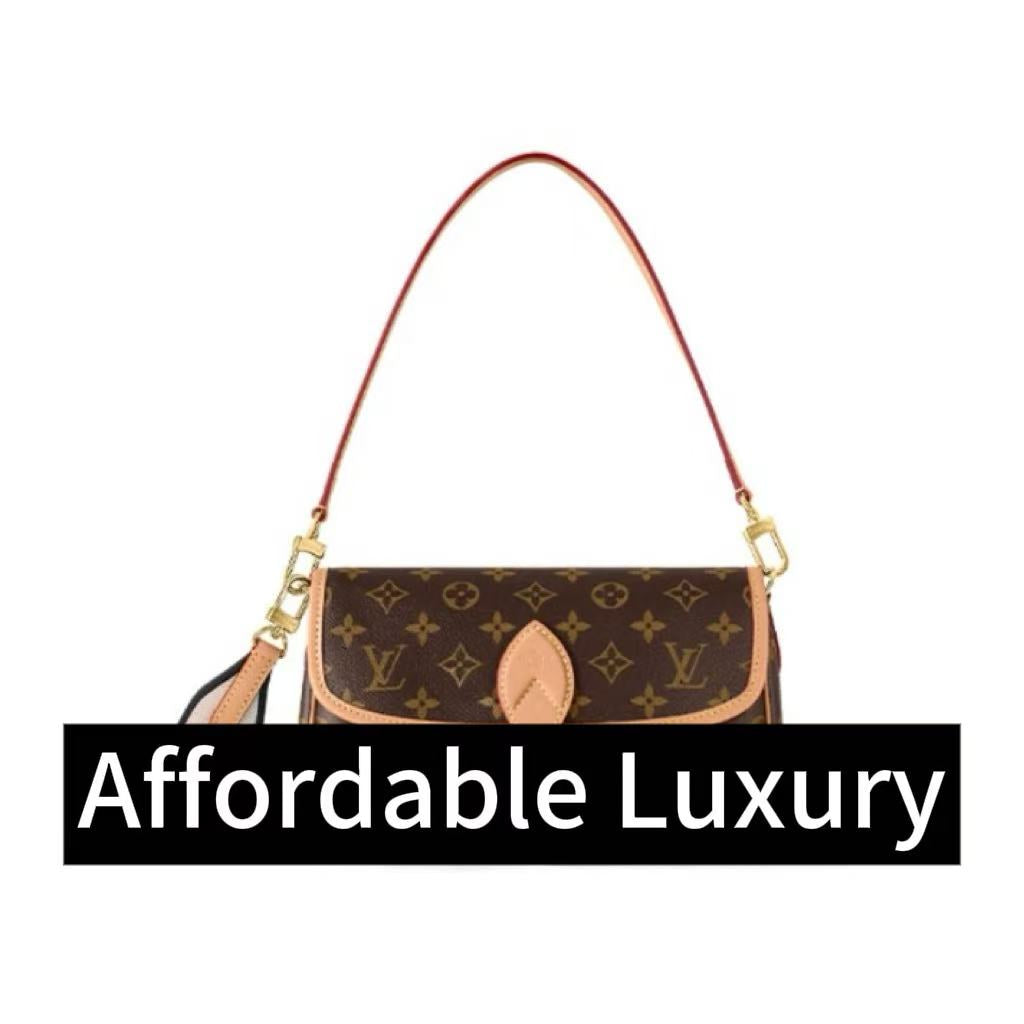 Monogram canvas coated trim underarm baguette handbag crossbody bag
