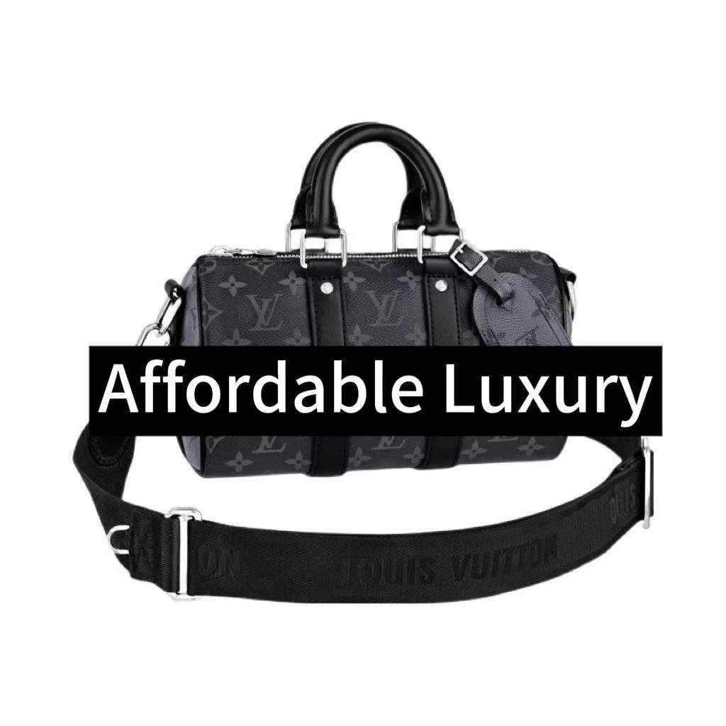Classic monogram metal hardware coated cowhide leather trim adjustable handbag