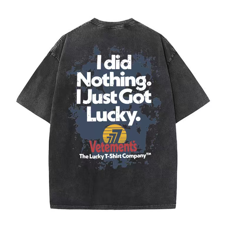 VIBE ACW "I'm just lucky" American trendy brand lucky short-sleeved summer high street T-shirt for men