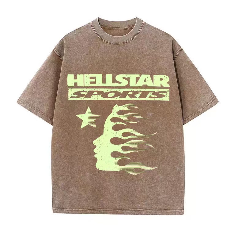 American style HELLSTAR Hell Star short-sleeved T-shirt men's ins high street T-shirt bottoming shirt women's top summer