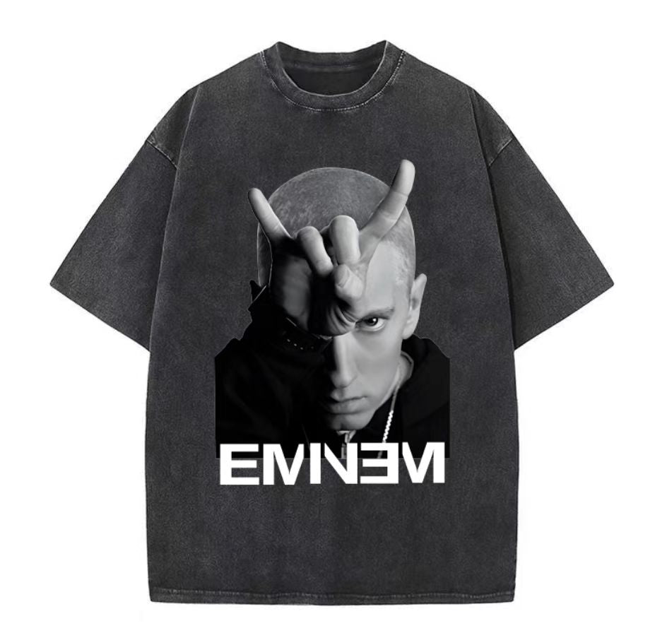 TKPA Doberman print washed retro vintage high street fashion loose round neck short-sleeved T-shirt men and women street