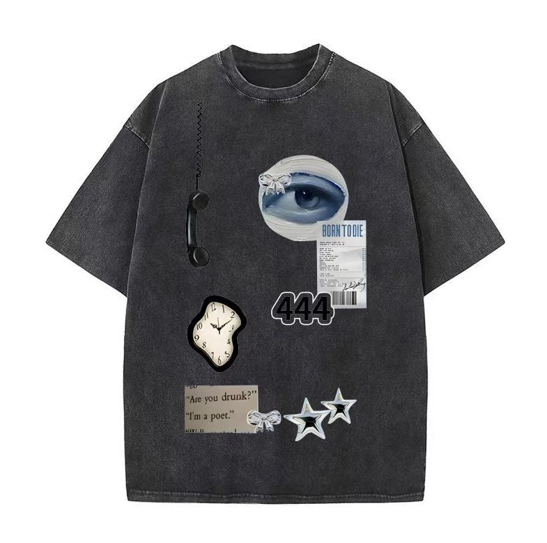 High street fashion brand ins loose versatile men and women versatile heavy short-sleeved T-shirt