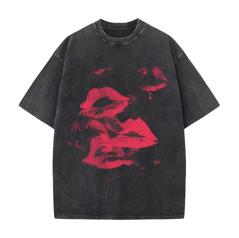 European and American high street style hip-hop old washed niche design short-sleeved T-shirt ins trendy brand tops for men and women couples half-sleeves