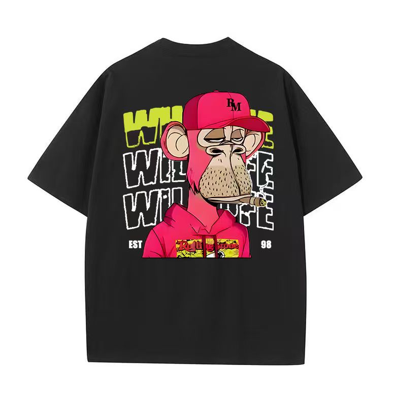 Trendy printed short-sleeved T-shirt bottoming shirt