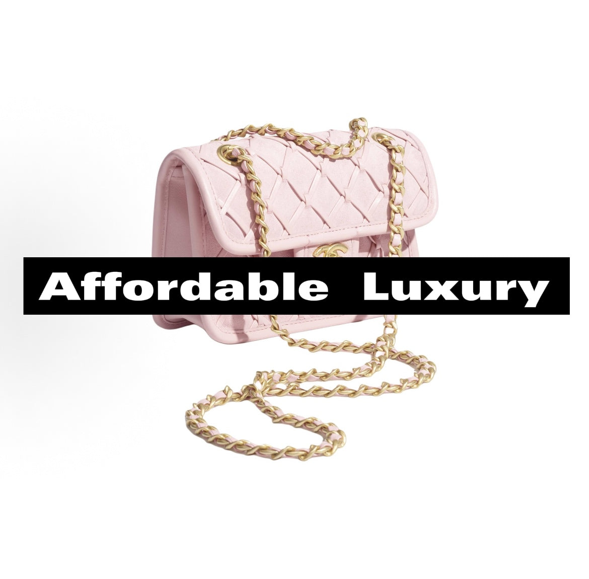 Diamond-patterned chain single-shoulder bag