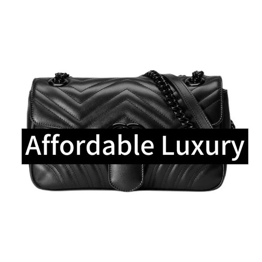 Black label logo chain shoulder strap flap shoulder crossbody bag