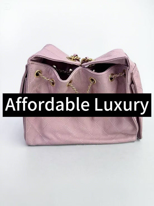 Diamond Quilted Chain Gold Buckle Grain Embossed Shiny Calfskin Fortune Flap Bag