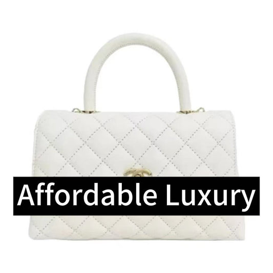 Light gold buckle grained calfskin grained embossed diamond pattern shiny chain flap closure handbag shoulder crossbody handle bag