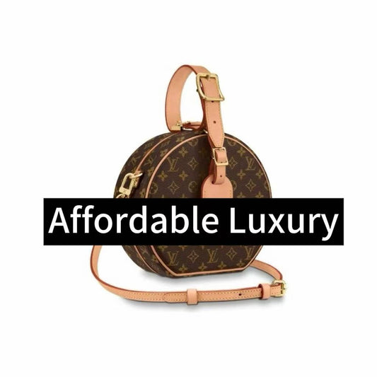 Old flower full print single compartment coated canvas patchwork leather hard round cake bag