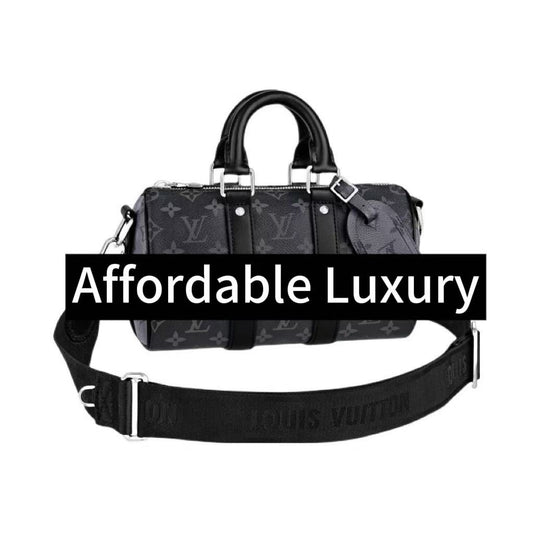 Classic monogram metal hardware coated cowhide leather trim adjustable handbag