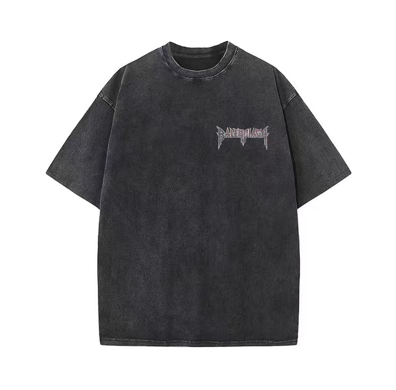 LMSTORE European and American trendy street style Eiffel Tower old ins loose round neck short sleeve trendy summer cotton T-shirt