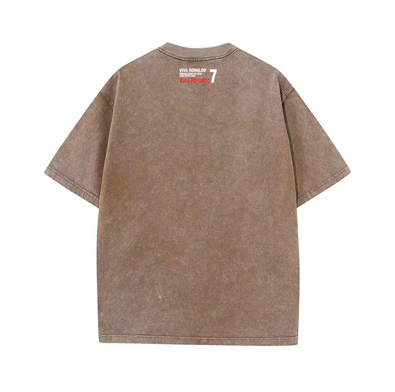 American retro washed distressed short-sleeved T-shirts for men and women, high street, European and American trendy hip-hop loose couple tops