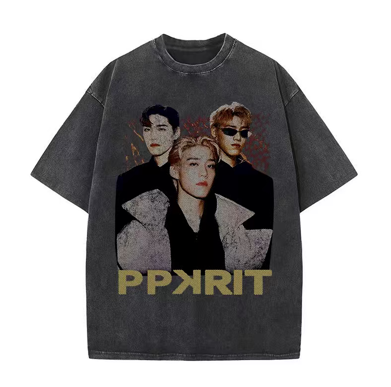 Summer new fashion brand Paris star art joint printed letter short-sleeved T-shirt for men and women loose couple half-sleeve