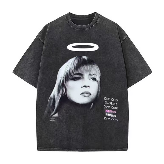 Sonic Youth Sonic Youth rock band vibe high street trendy retro heavy cotton short-sleeved T-shirt for men and women