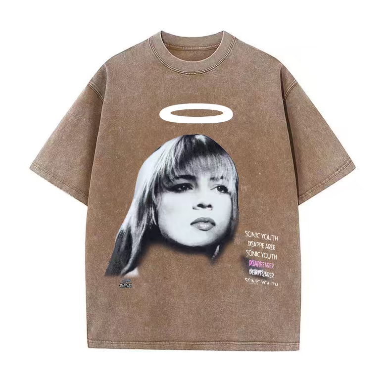 Sonic Youth Sonic Youth rock band vibe high street trendy retro heavy cotton short-sleeved T-shirt for men and women