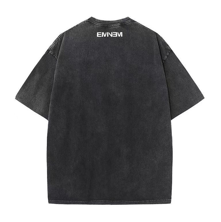 TKPA Doberman print washed retro vintage high street fashion loose round neck short-sleeved T-shirt men and women street