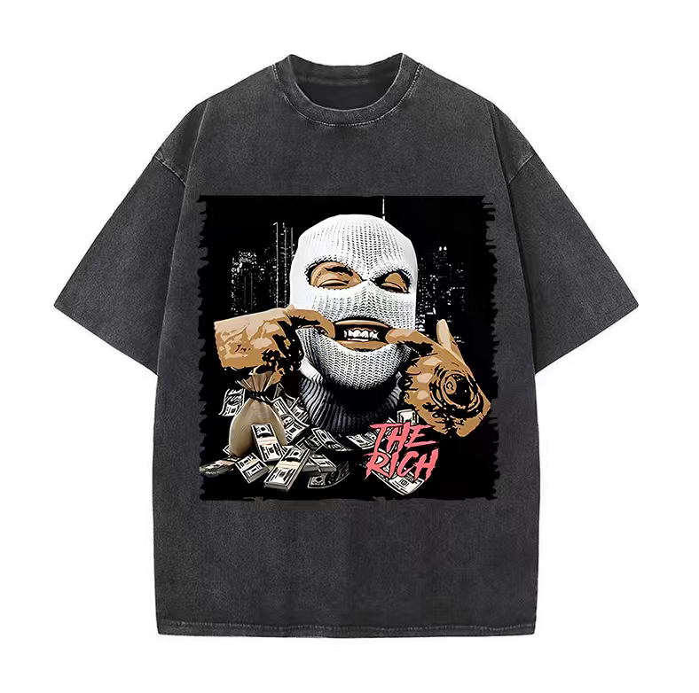Heavy European and American high street retro Harajuku street washed color short-sleeved T-shirt men and women loose couple T-shirt tops