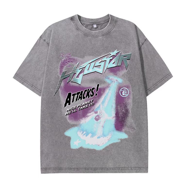 American style HELLSTAR Hell Star short-sleeved T-shirt men's ins high street T-shirt bottoming shirt women's top summer