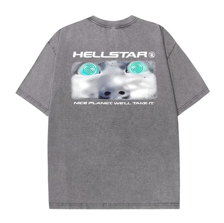 American style HELLSTAR Hell Star short-sleeved T-shirt men's ins high street T-shirt bottoming shirt women's top summer