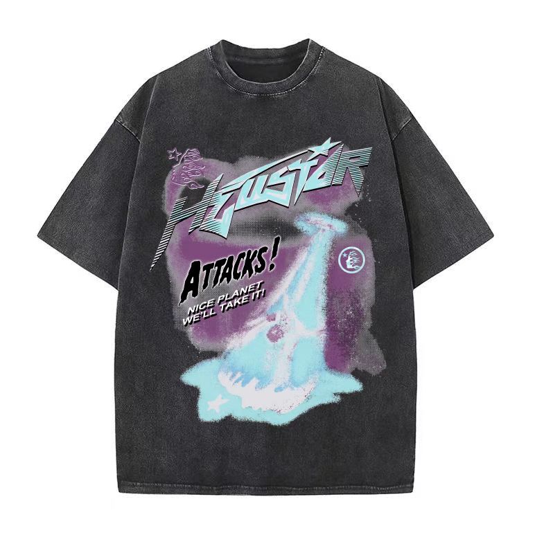 American style HELLSTAR Hell Star short-sleeved T-shirt men's ins high street T-shirt bottoming shirt women's top summer