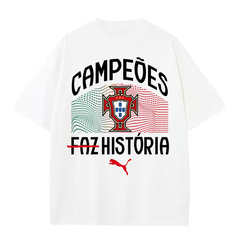 2025 UEFA Nations League Cristiano Ronaldo Portugal wins the championship short-sleeved T-shirt CR7 round neck cotton T-shirt