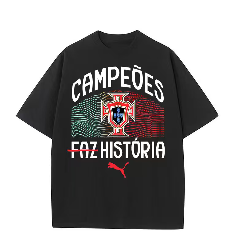 2025 UEFA Nations League Cristiano Ronaldo Portugal wins the championship short-sleeved T-shirt CR7 round neck cotton T-shirt