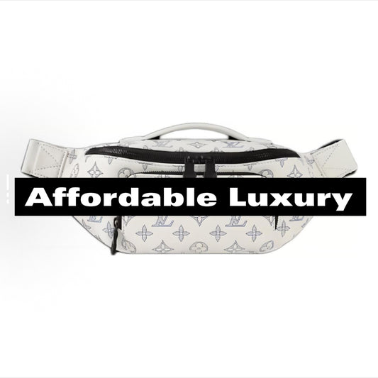 Printed calfskin waist bag for men and women, couple style