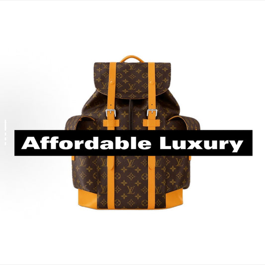 Alphabet snap-coated cowhide and canvas backpack