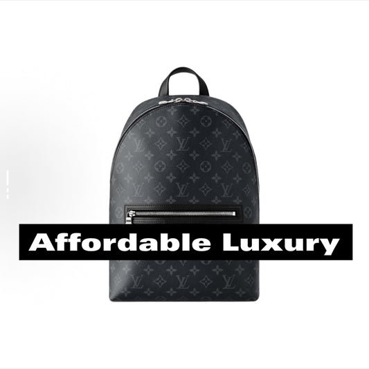 Letter-coated canvas backpack with dual shoulder straps