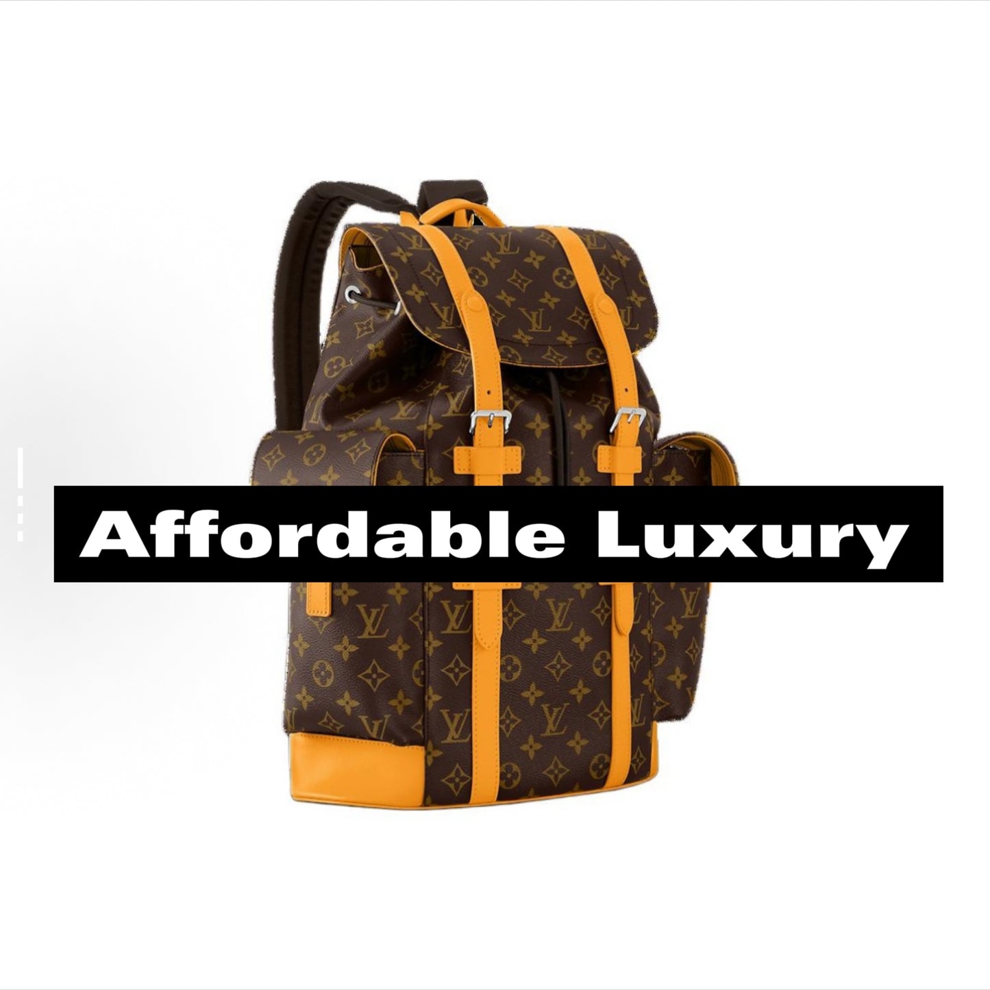 Alphabet snap-coated cowhide and canvas backpack