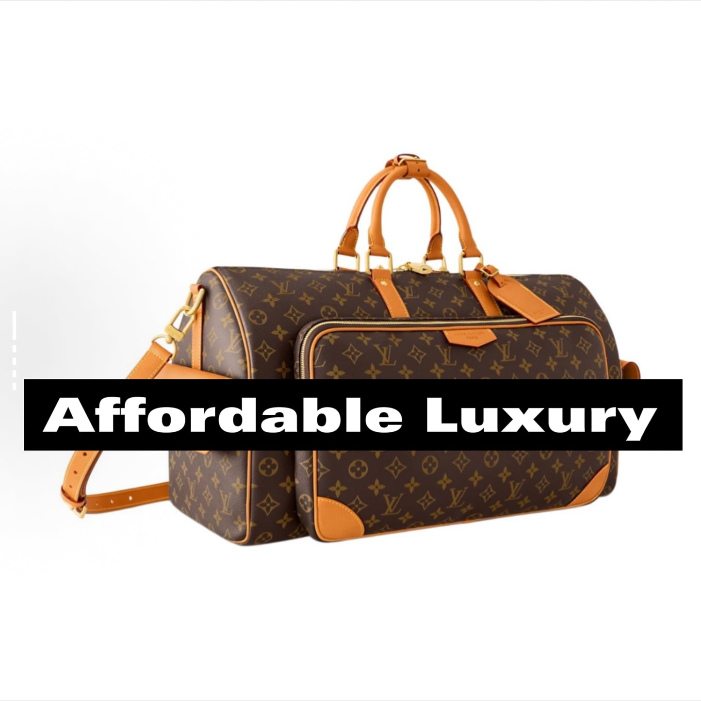 Monogram printed metal zipper head coated canvas travel bag for both men and women