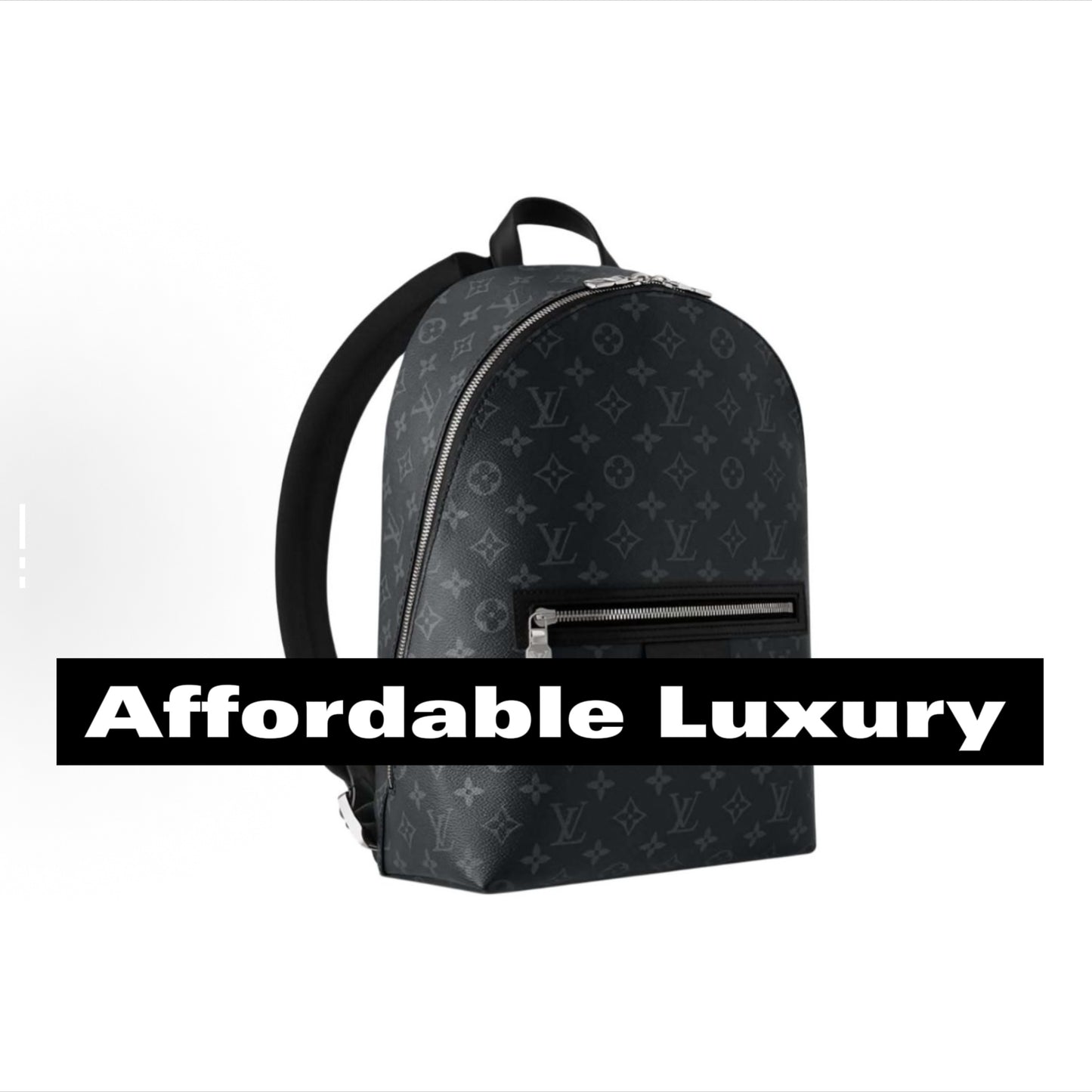Letter-coated canvas backpack with dual shoulder straps